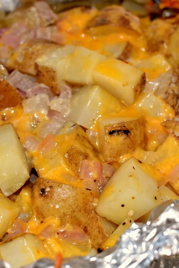 Grilled Cheesy Garlic Potatoes