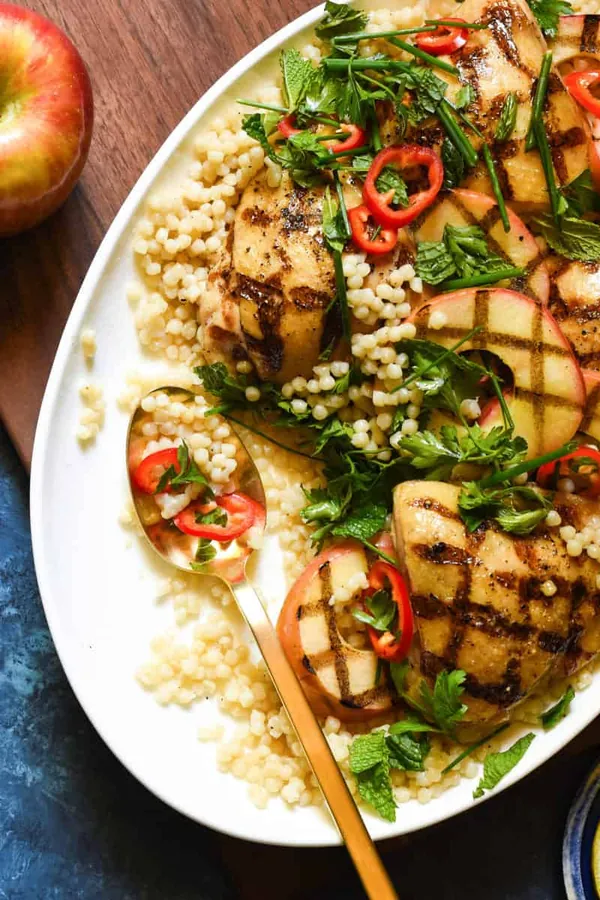 Grilled Chicken & Apples with Couscous