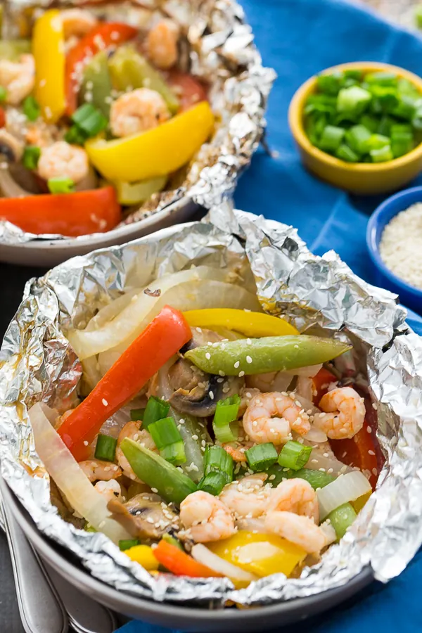 Grilled Sesame Shrimp & Veggies