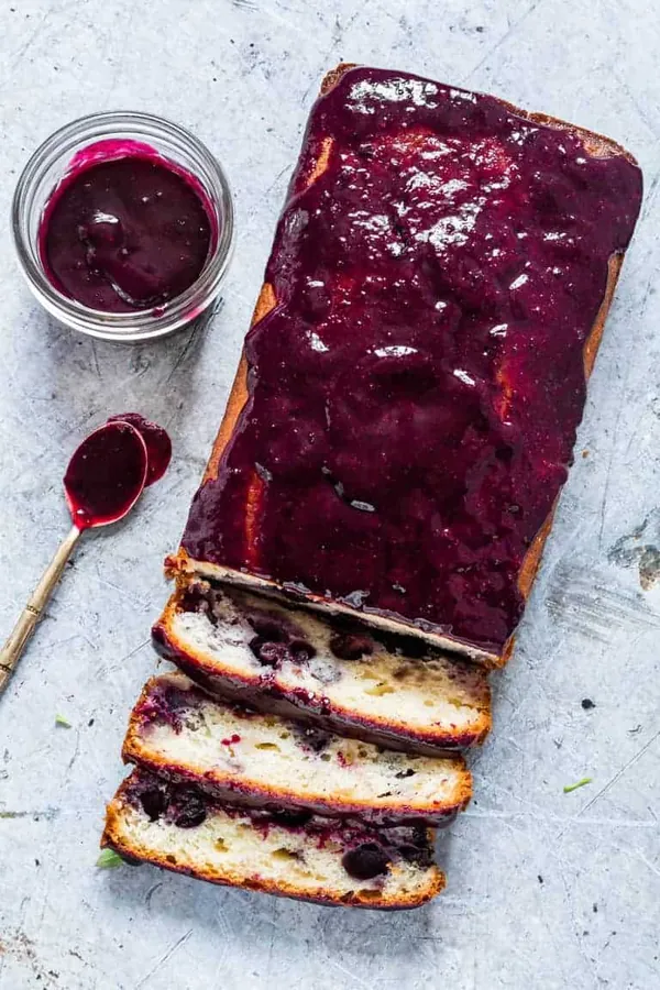 Lemon Blueberry Cake With A Blueberry Glaze