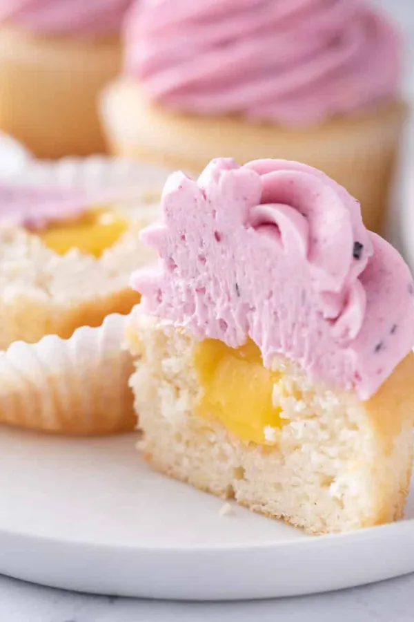 Lemon Cupcakes with Lemon-Blueberry Frosting