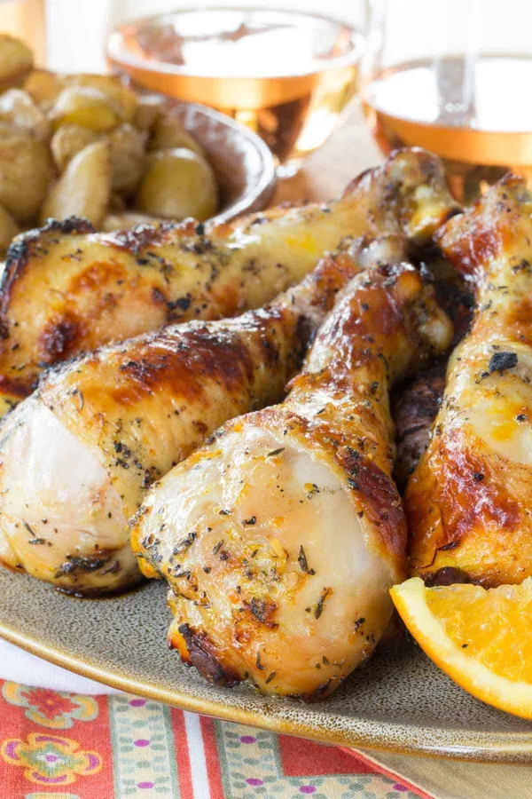 Orange Saffron Grilled Chicken Legs