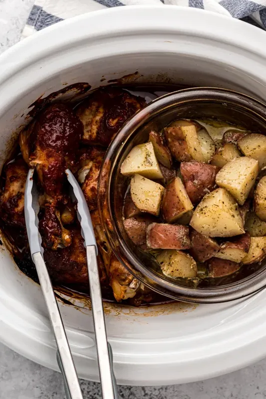 Slow Cooker BBQ Chicken and Ranch Potatoes