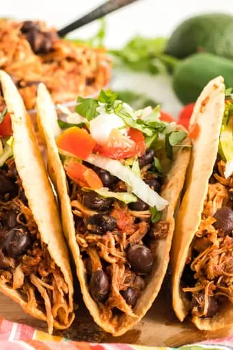 Slow Cooker Chicken Tacos with Black Beans
