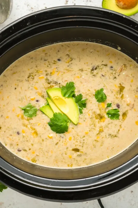 Slow Cooker Green Chicken Enchilada Soup