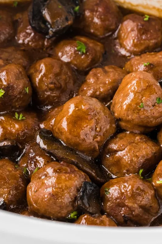 Slow Cooker Salisbury Meatballs