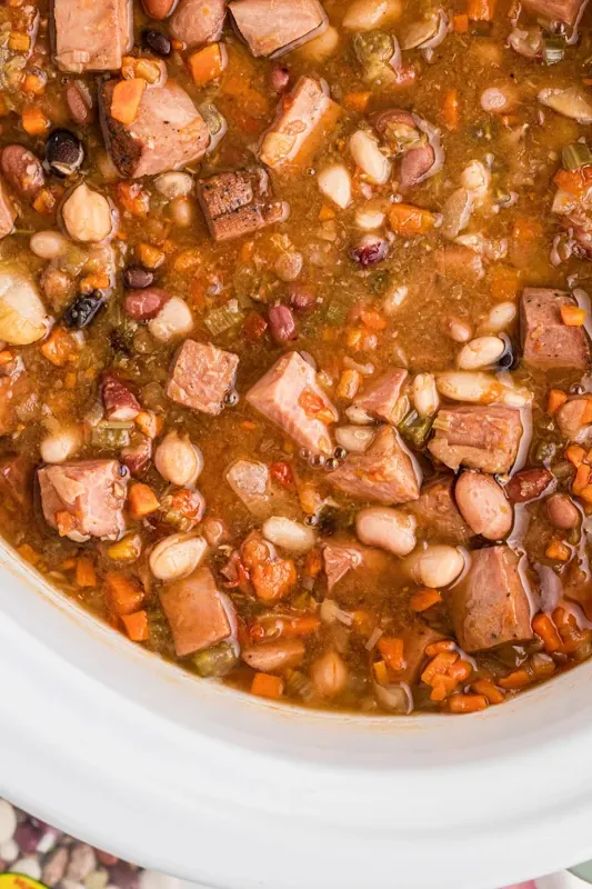 Slow Cooker Smoked Turkey Cajun 15 Bean Soup