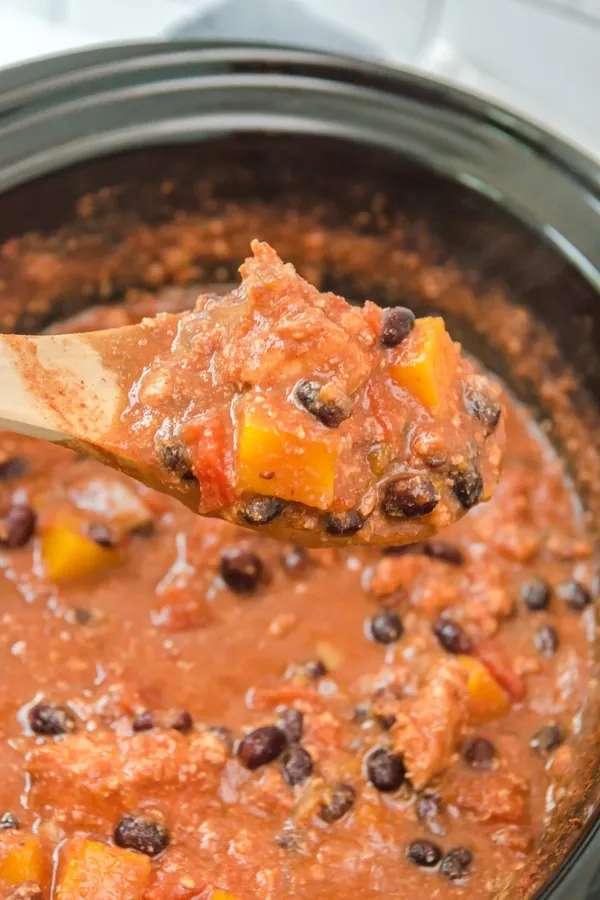 Slow Cooker Turkey Butternut Squash Chili