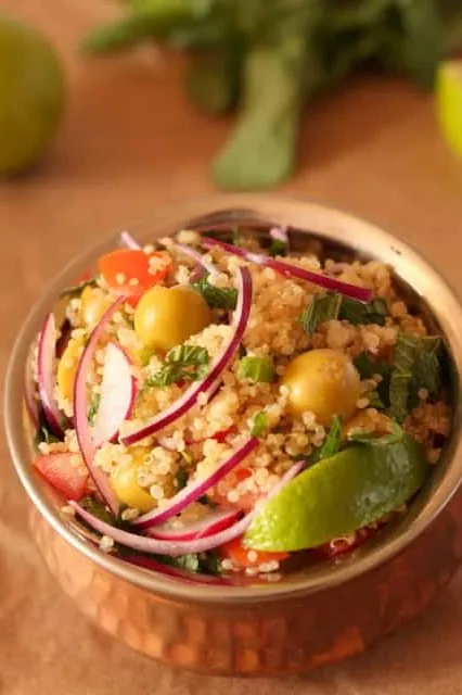 15 Min Vegetable Rice Quinoa Salad