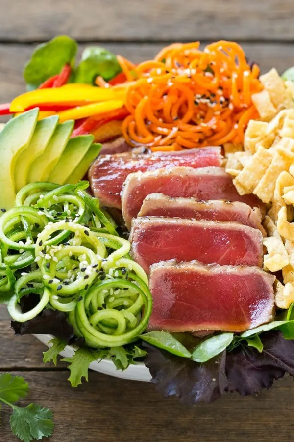 Ahi Tuna Salad with Sesame Ginger Dressing