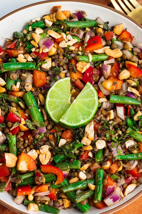 Asian Lentil and Green Bean Salad with Sesame Dressing