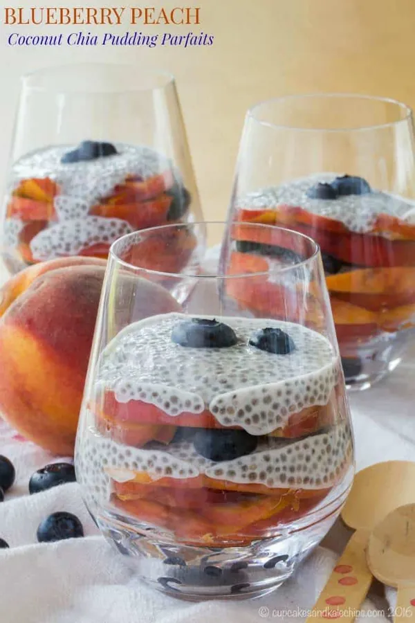 Blueberry and Peach Chia Pudding Parfaits