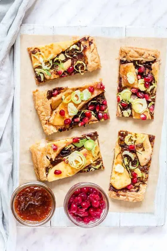 Caramelised Onion, Brie And Brussels Sprout Tart {4 Ingredients)