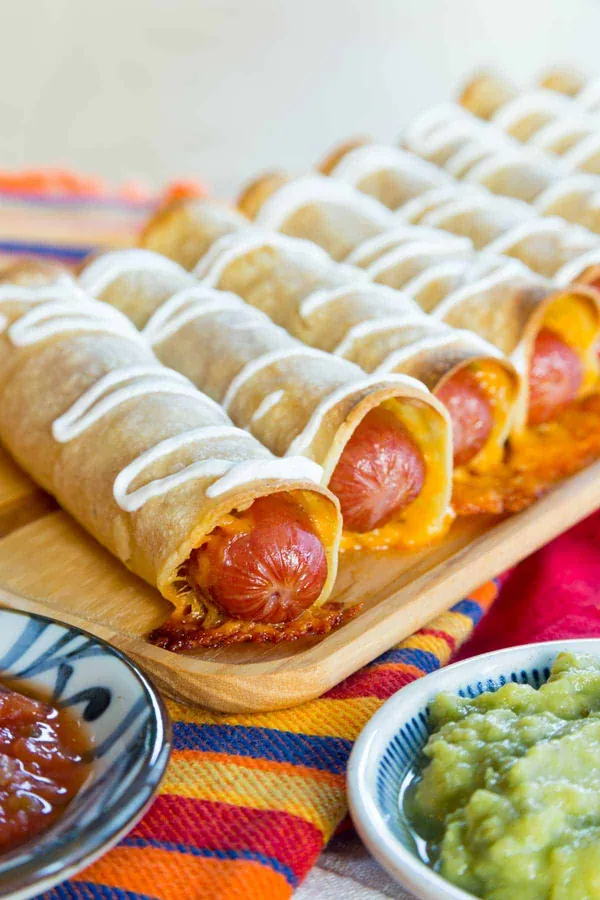 Cheesy Hot Dog Taquitos
