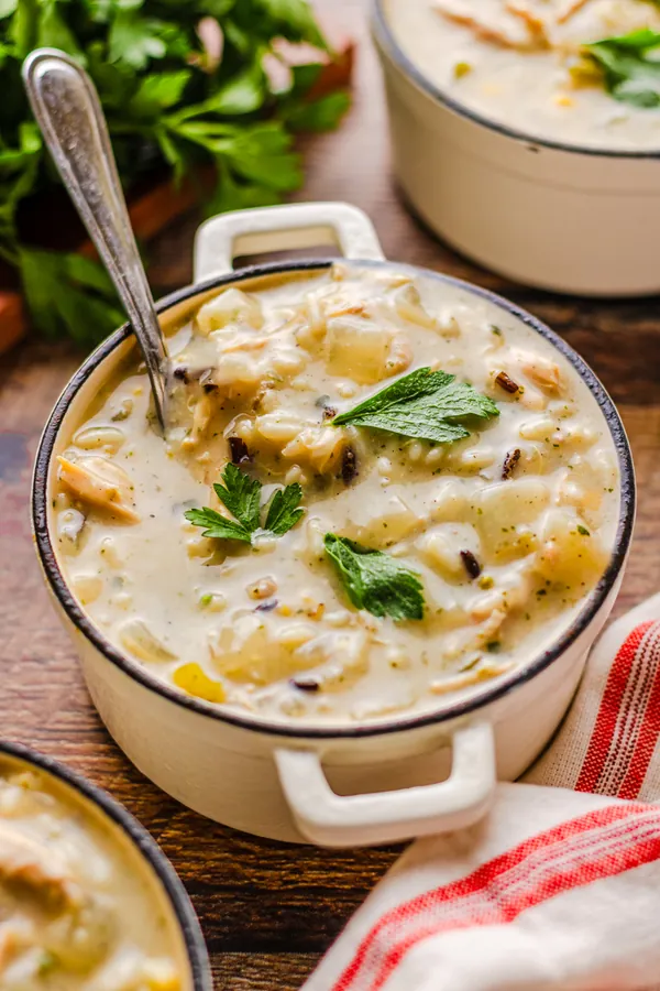 Creamy Chicken and Wild Rice Soup (Panera Copycat)