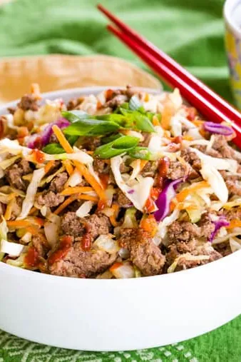 Easy Beef Egg Roll Bowl