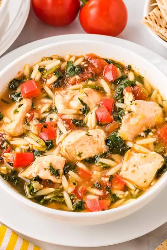 Greek Chicken Orzo Soup