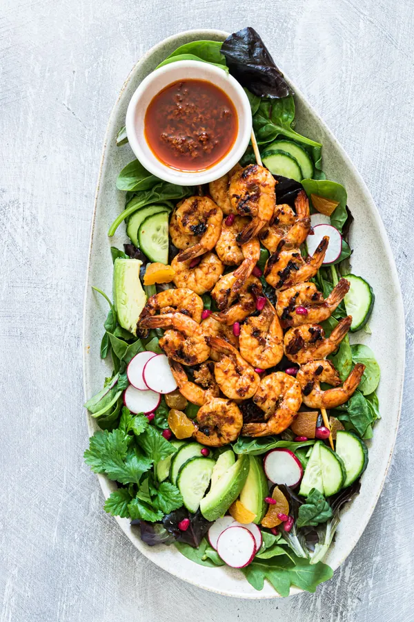 Harissa Grilled Shrimp Salad