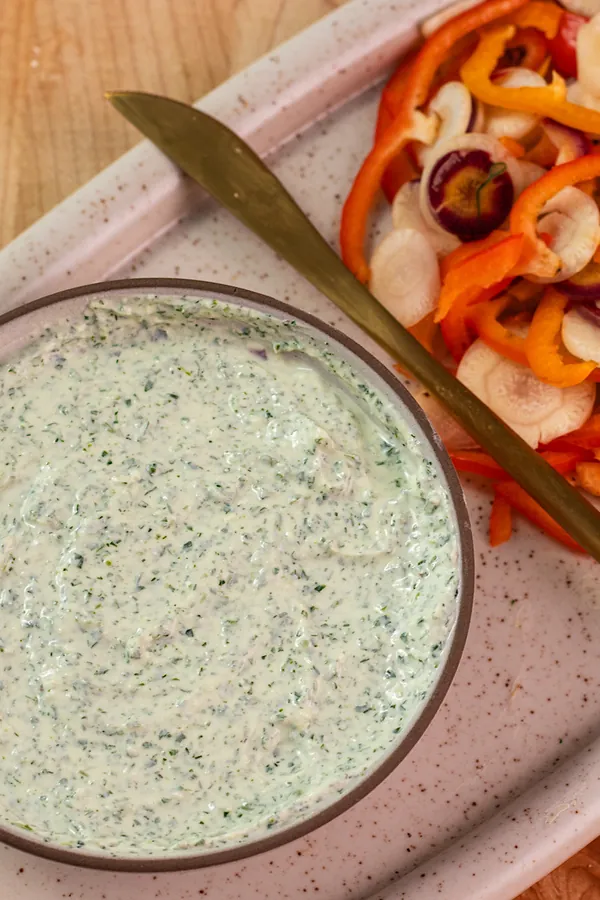 High Protein Green Goddess Cottage Cheese Yogurt Dip