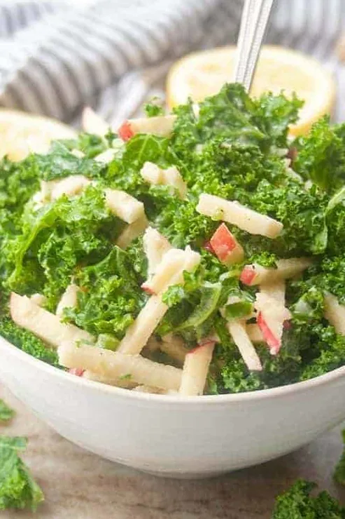 Kale and Apple Salad with Tahini Dressing