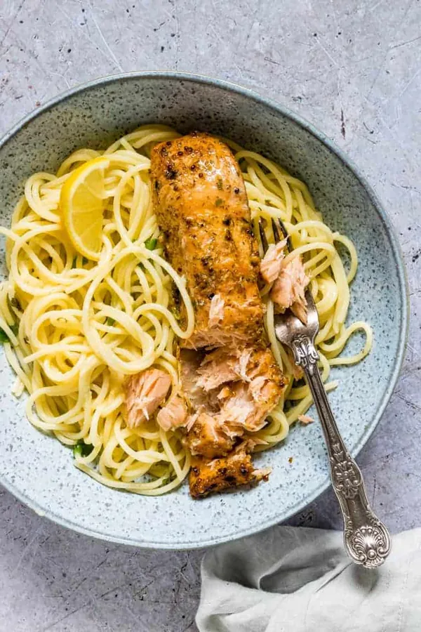 Lemon Butter Salmon Pasta