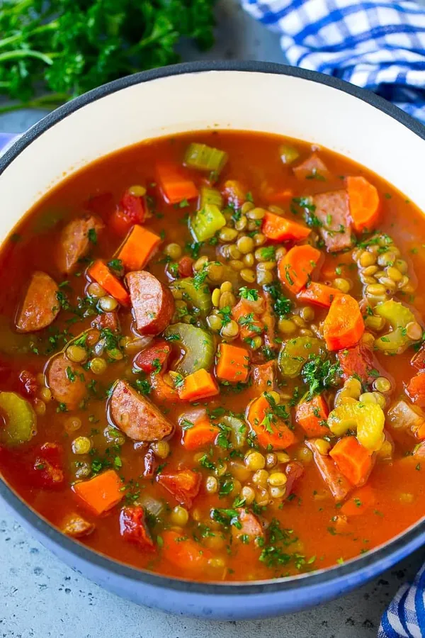Lentil Soup with Smoked Sausage