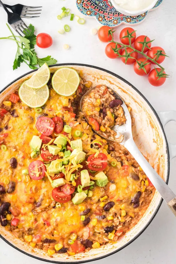 Mexican Ground Beef Taco Skillet
