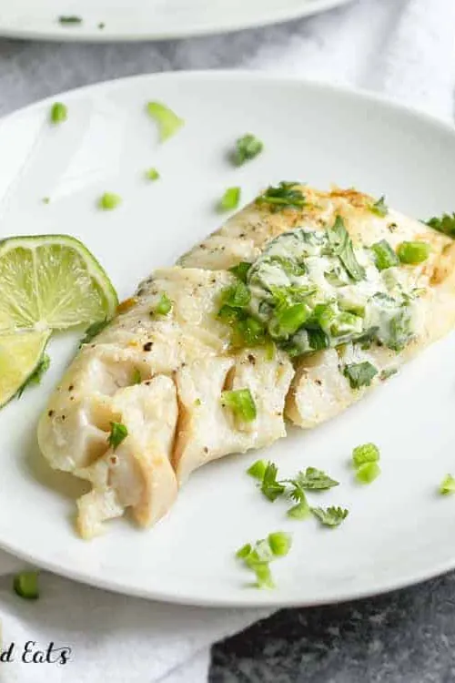 Pan-Seared Cod with Cilantro-Lime Compound Butter