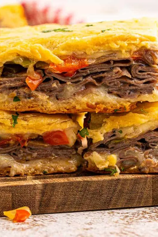 Philly Cheesesteak Squares