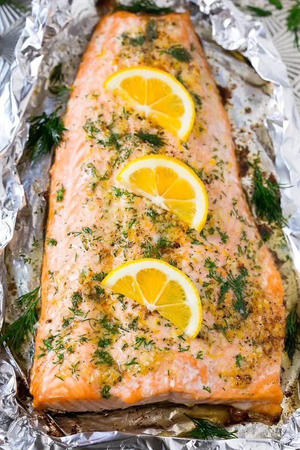 Salmon in Foil with Lemon and Dill