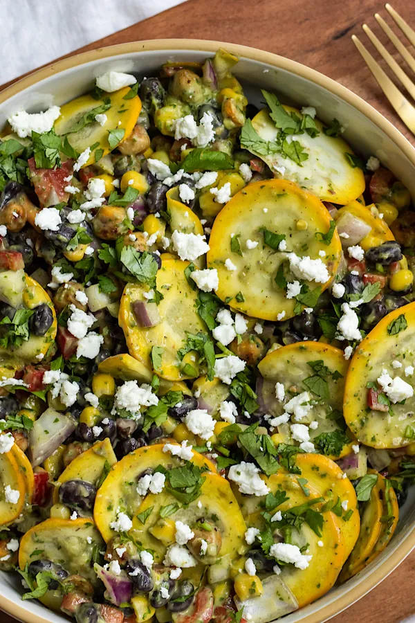 Shaved Zucchini Taco Salad with Crispy Chickpeas