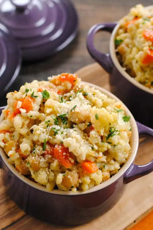 Slow Cooker Barley and Chickpea Risotto