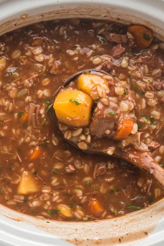 Slow Cooker Beef Barley Soup