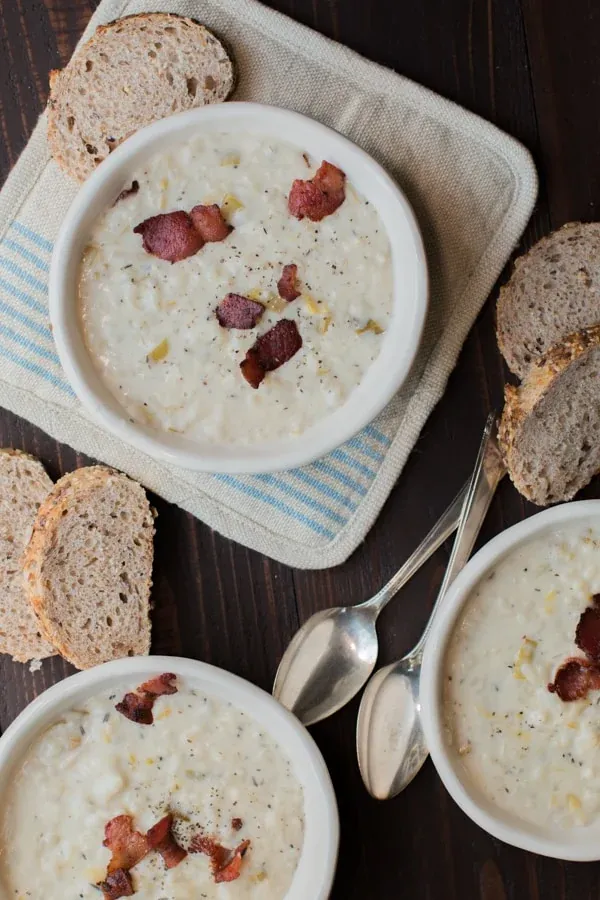 Slow Cooker Hash Brown Potato Leek Soup