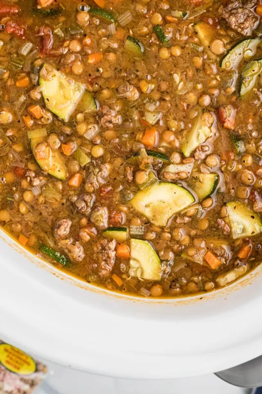 Slow Cooker Sausage Lentil Soup