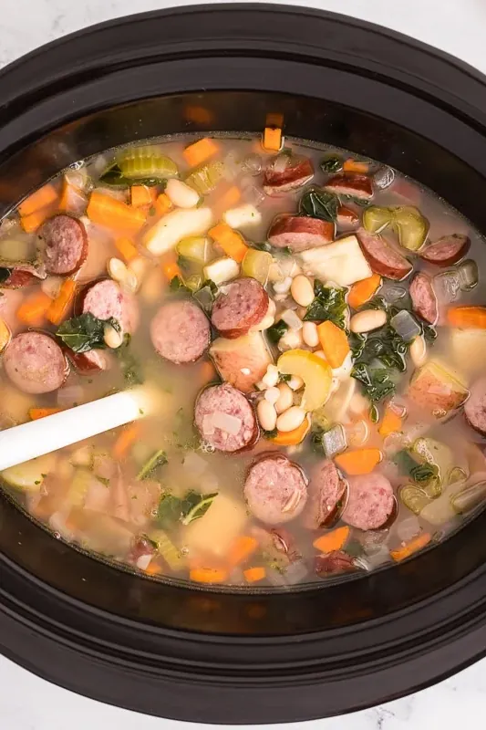 Slow Cooker Sausage White Bean Soup