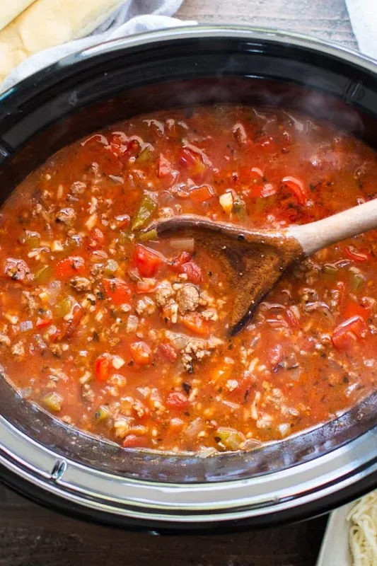 Slow Cooker Stuffed Pepper Soup Recipe