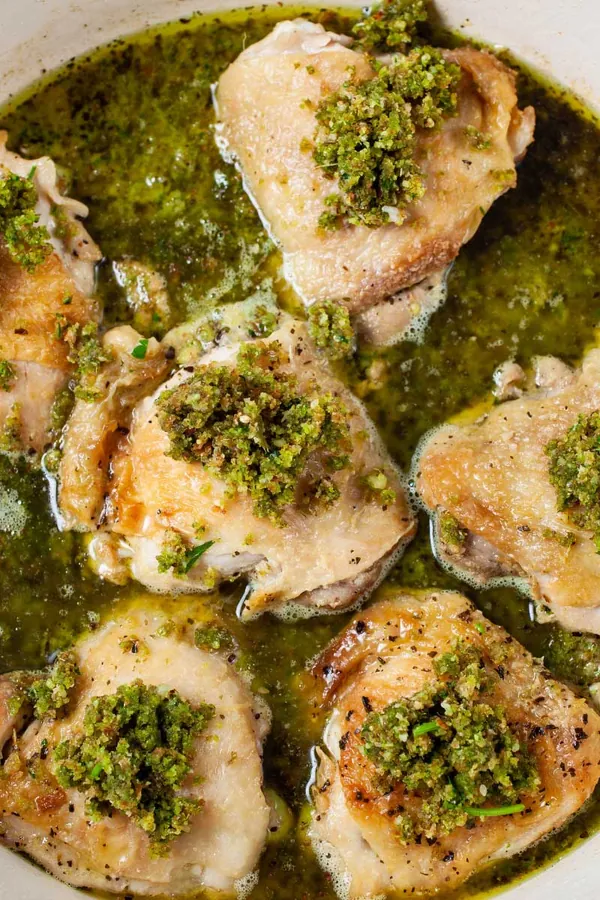 Spanish Pesto Chicken Thighs