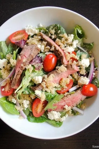 Steak-Quinoa Salad with Avocado-Lime Ranch Dressing