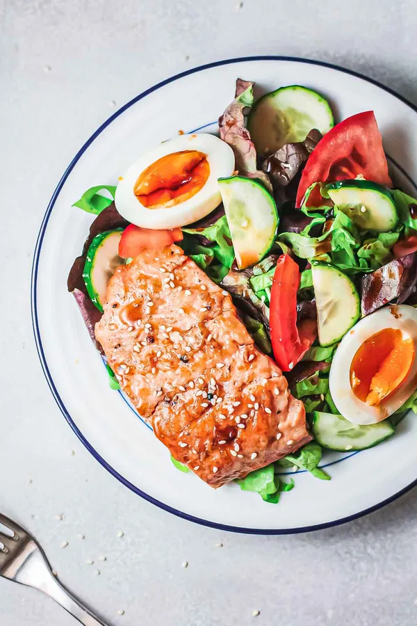 Teriyaki Salmon with Salad
