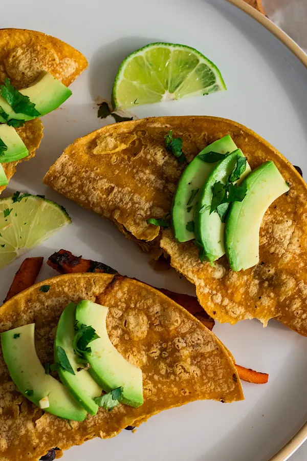 Vegan Crispy Baked Carrot and Black Bean Tacos