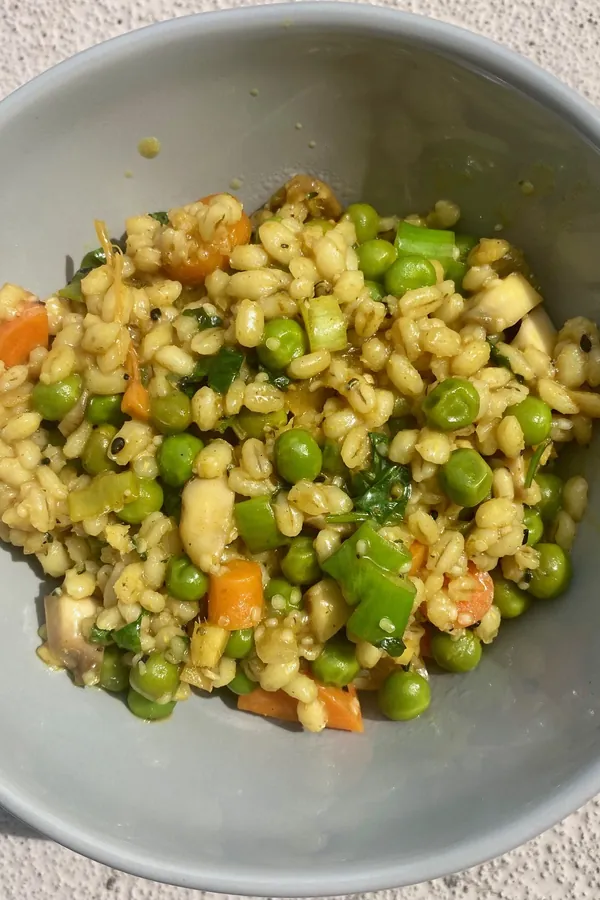 Vegetable Barlotto- Barley Stir Fry (vegan)