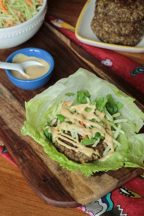 Asian-Inspired Vegan Lentil Burgers