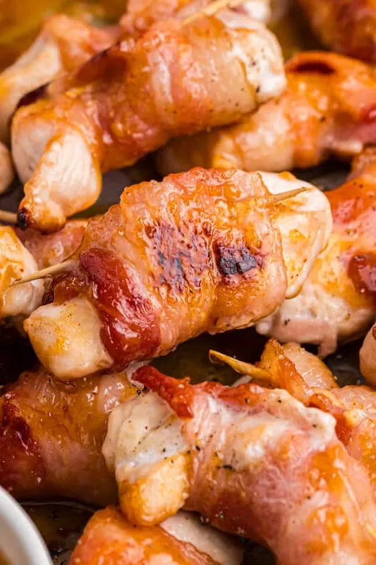 Bacon Wrapped Chicken Bites with Mango Chutney