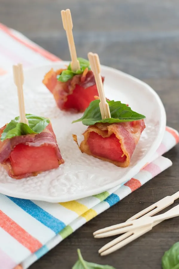 Bacon-Wrapped Watermelon Bites