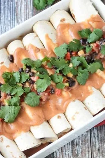 Black Bean & Zucchini Vegan Enchiladas
