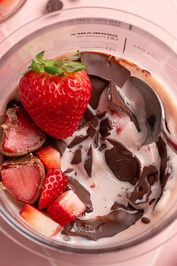 Chocolate Covered Strawberry Protein Creami