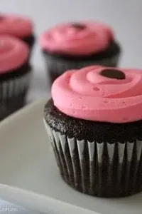 Chocolate Cupcakes with a White Chocolate Rasberry Cream Cheese Frosting…