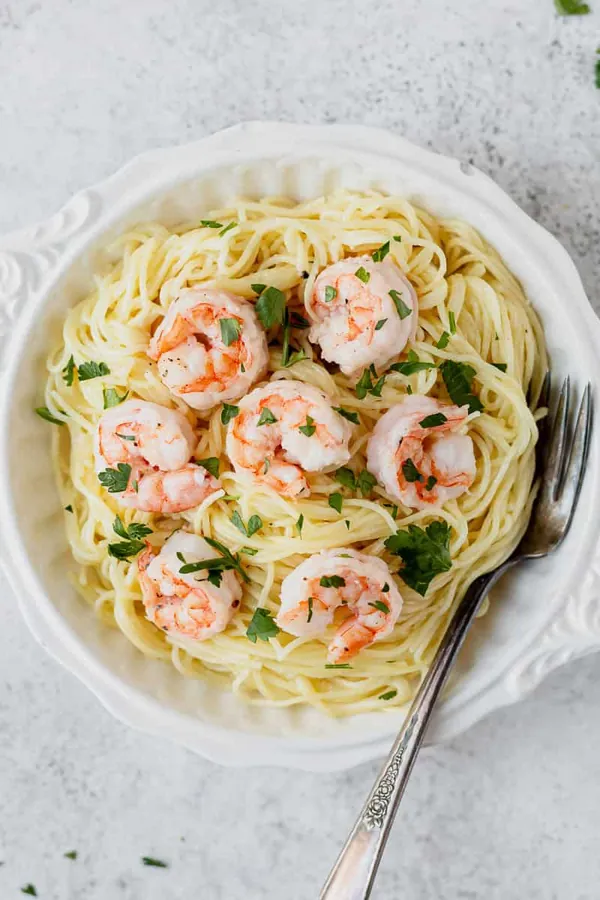Creamy Garlic Parmesan Shrimp Pasta