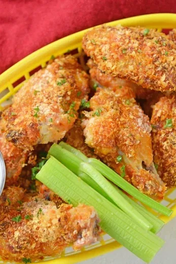 Garlic Buffalo Potato Chicken Wings